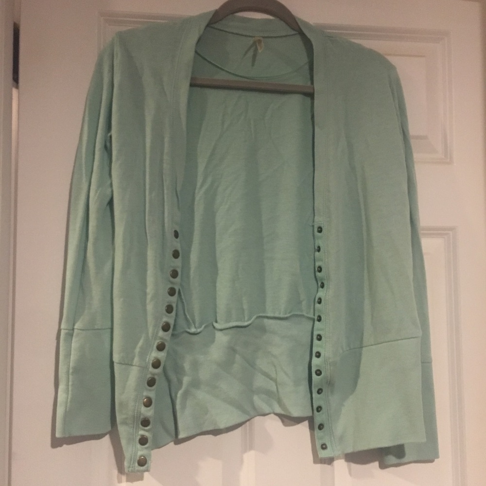 Large pale green large cardigan